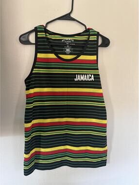 Jamaica Rasta Stripe Sleeveless Tank Top | Size Small